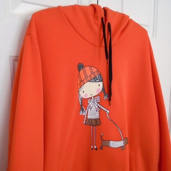 Unbranded Tops - Orange Plus Size Hoodie